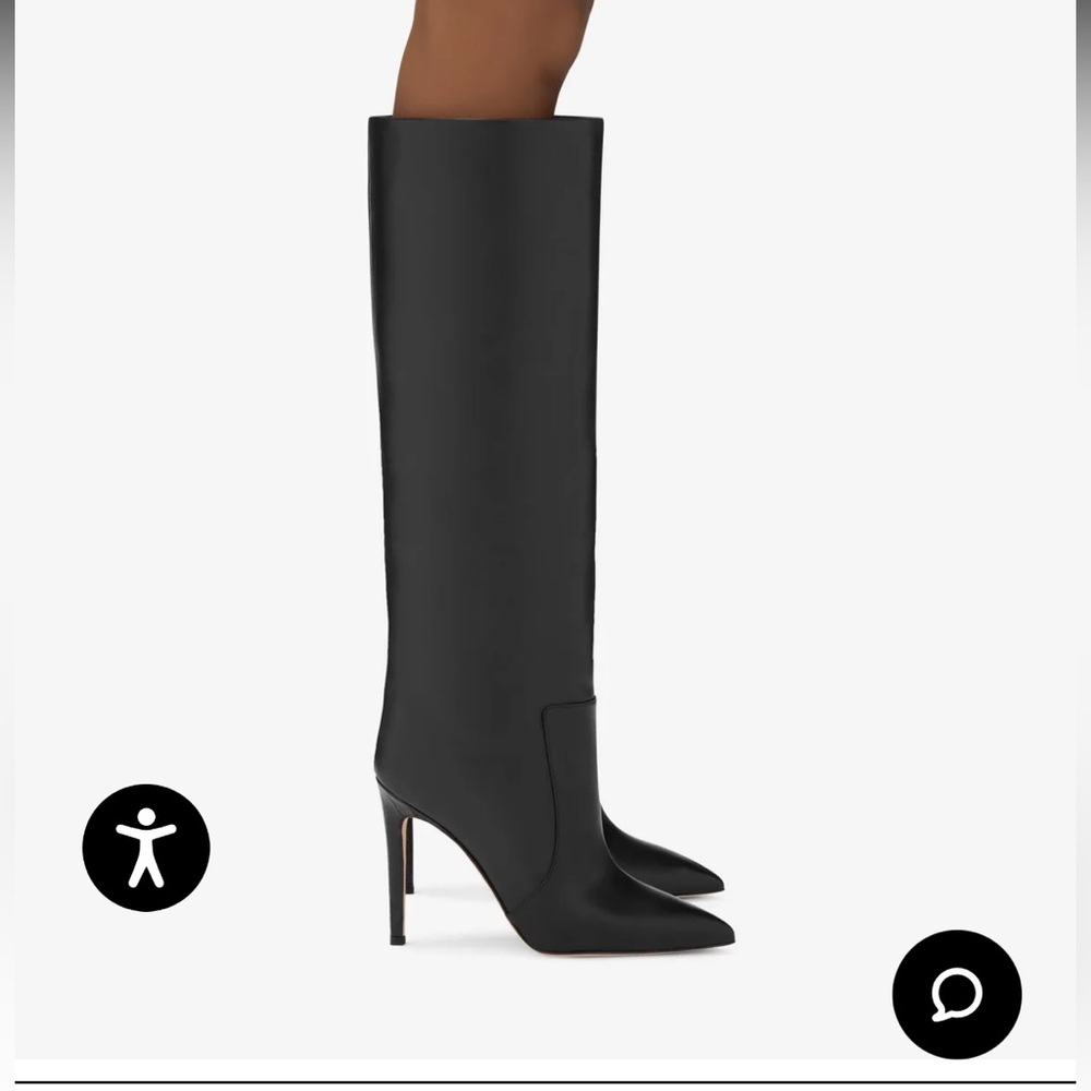Paris Texas Stilleto Boots - Nappa Black Leather